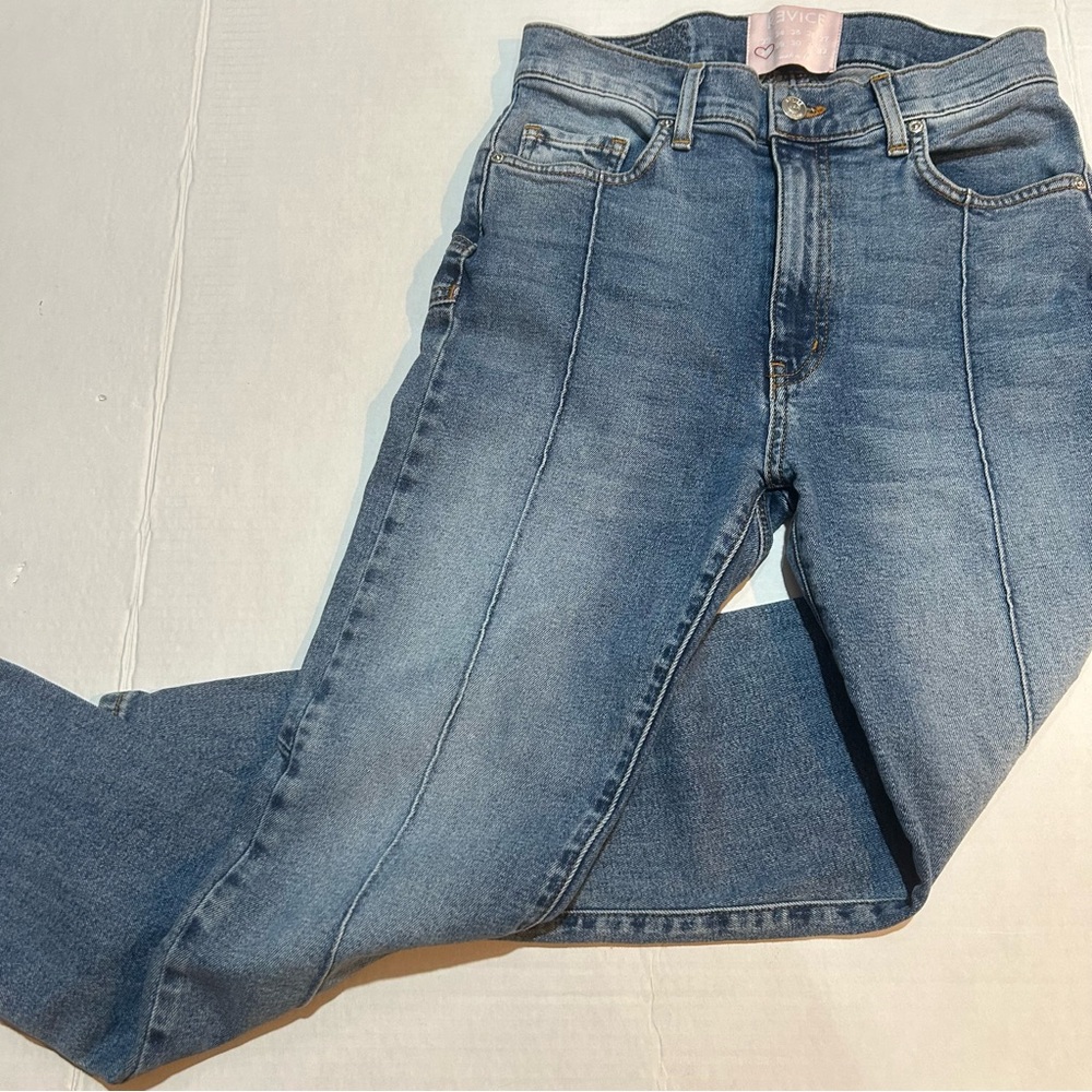 Revice Denim Venus High Skinny Jeans Star Pattern Stitching Vertical Seams Sz 28